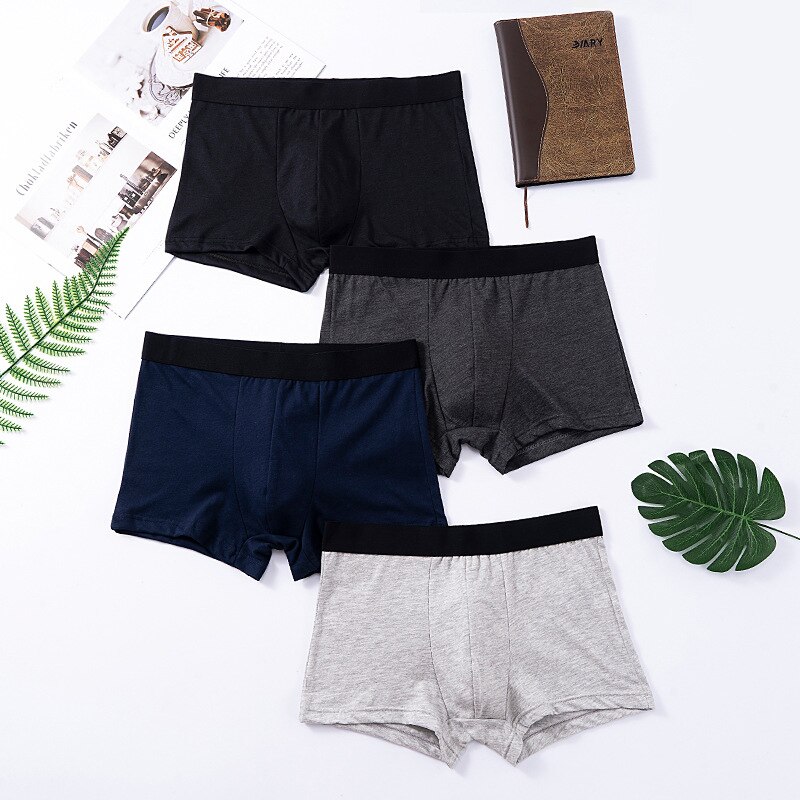 4Pcs/Lot Mens Panties Boxers Shorts U Convex Pouch Men Underpants Cotton Underwear For Man Sexy Male Trunk Underpanties: XXXXL