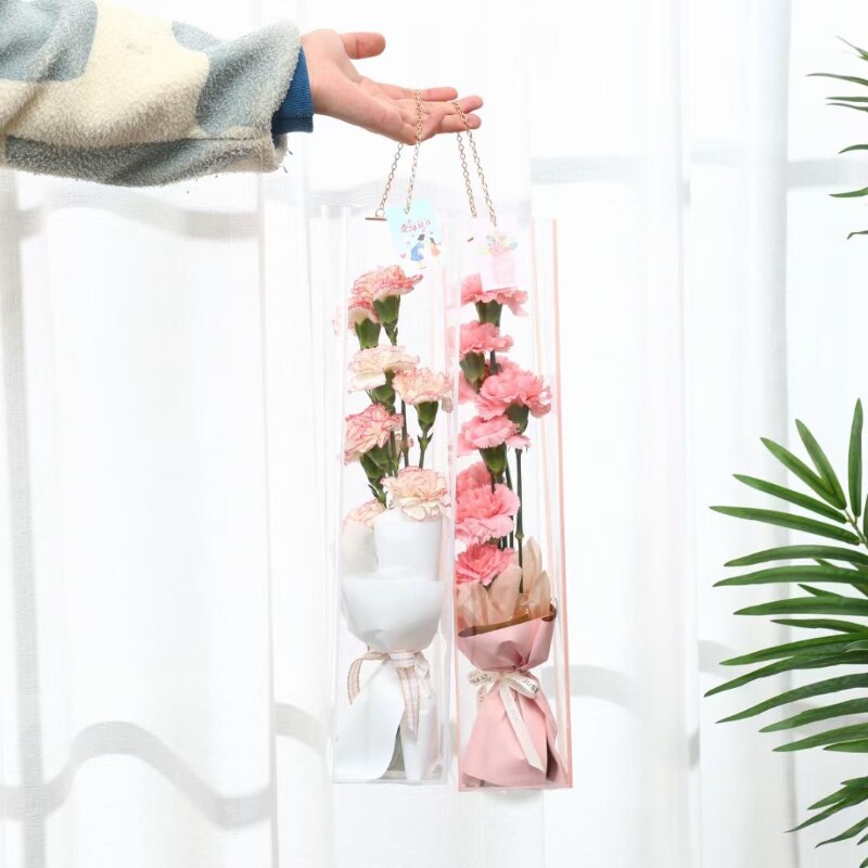 Hand-held transparent box Wedding decoration goddess Valentine's Day Mother's Day flower bouquet rose flower box