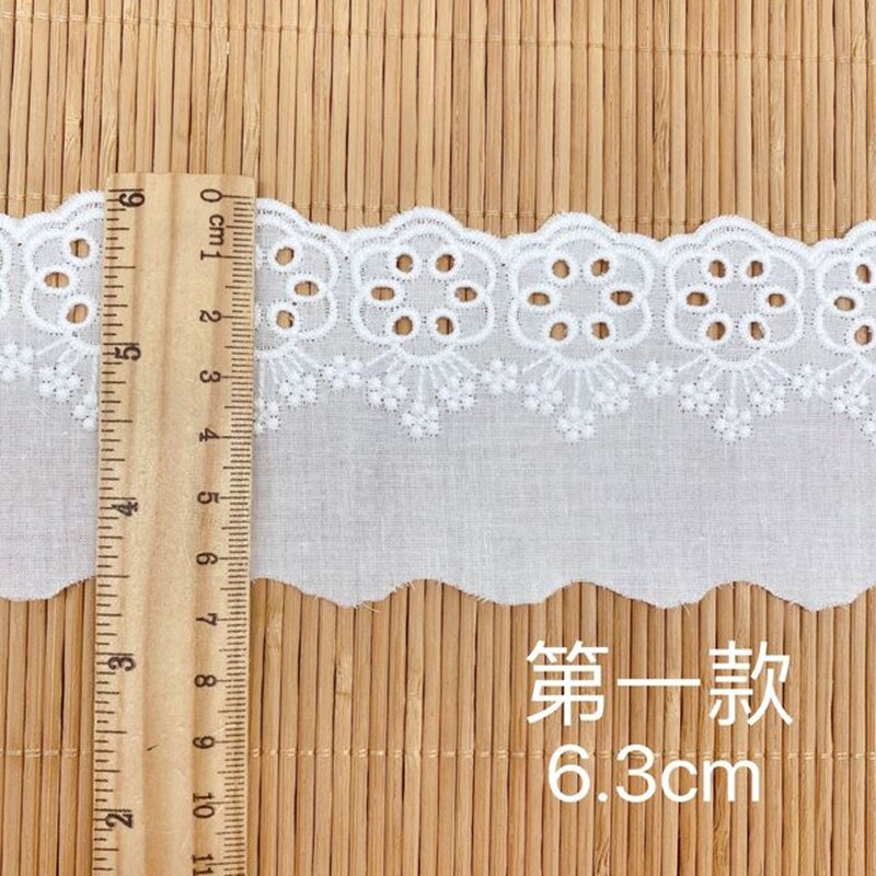 Cinta de encaje de guipur para costura de ropa, Material de encaje hecho a mano, bordado de flores, color blanco y Beige, 5 años: LA-2-559-1
