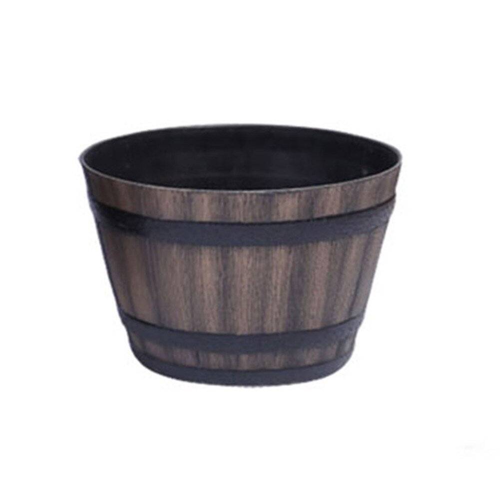 Hars Whiskey Vat Bloempot Ronde Planter Indoor Outdoor Tuin Yard Patio Wxv: Without plate / Giant