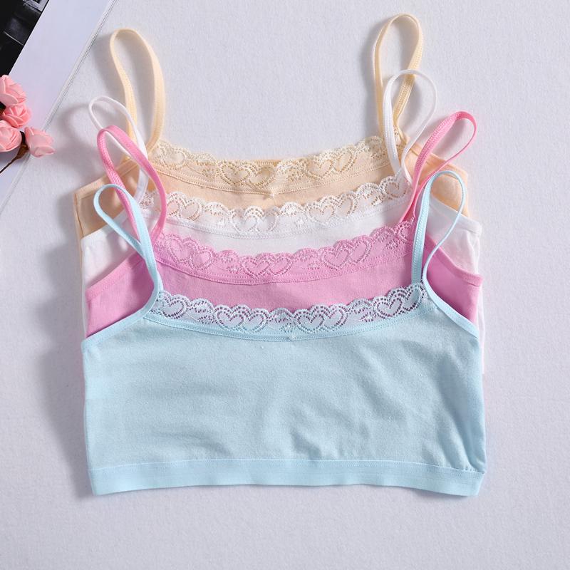 Teenager Girls Bra Solid Cotton Breathable Puberty Student Children Underwear Kids Vest Training Bras Wrapped Chest Underwear