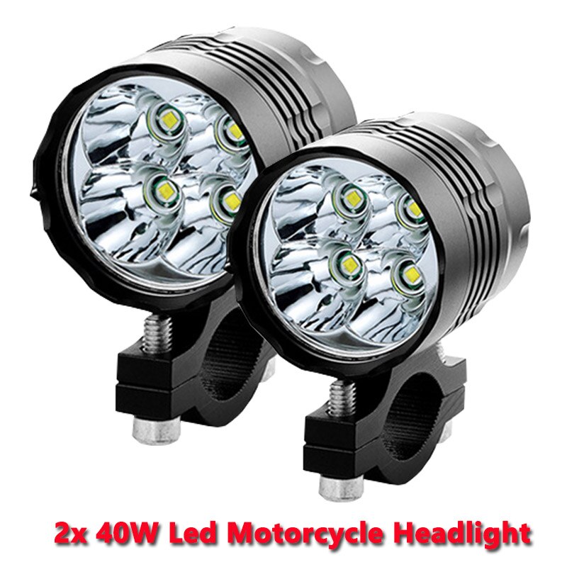 40W hoch Energie LED Licht Motorrad Scheinwerfer Vorderseite Scheinwerfer E-Fahrrad 4-Leds Stelle Nebel Lichter 12v Hohe abblendlicht Strobe Wasserdicht: 2Stck Motor- Strahl