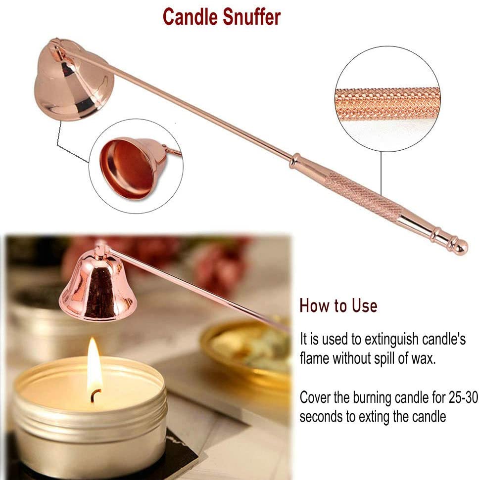 Ensemble d'accessoires pour bougies, en acier inoxydable, coupe-mèche, sans fumée, cloche, reniflard, Kit d'outils pour la maison, 3 pièces/ensemble