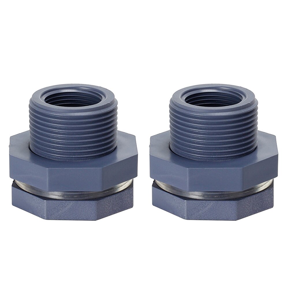 2pcs Home 3/4 Inch Water Tank Connector For Aquariums Hose Seal Female Thread Bulkhead Fitting Rain Barrel Soild PVC Plastic