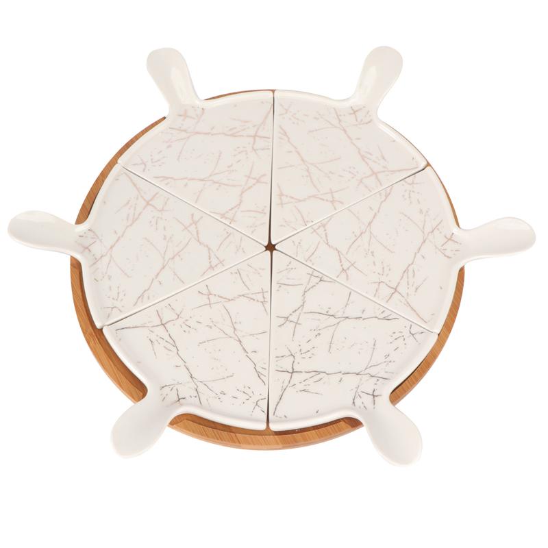 Premium Pizza Plate Set Large Ceramic Triangle Steak Pizza Pie Dessert Plate Cake Flat Plate Tableware: 2