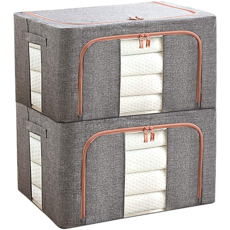 Sacs Rangement Pliables 220L Lot De 2 - Avec Fermeture éclair Pour Vêtements, Couettes, Déménagement