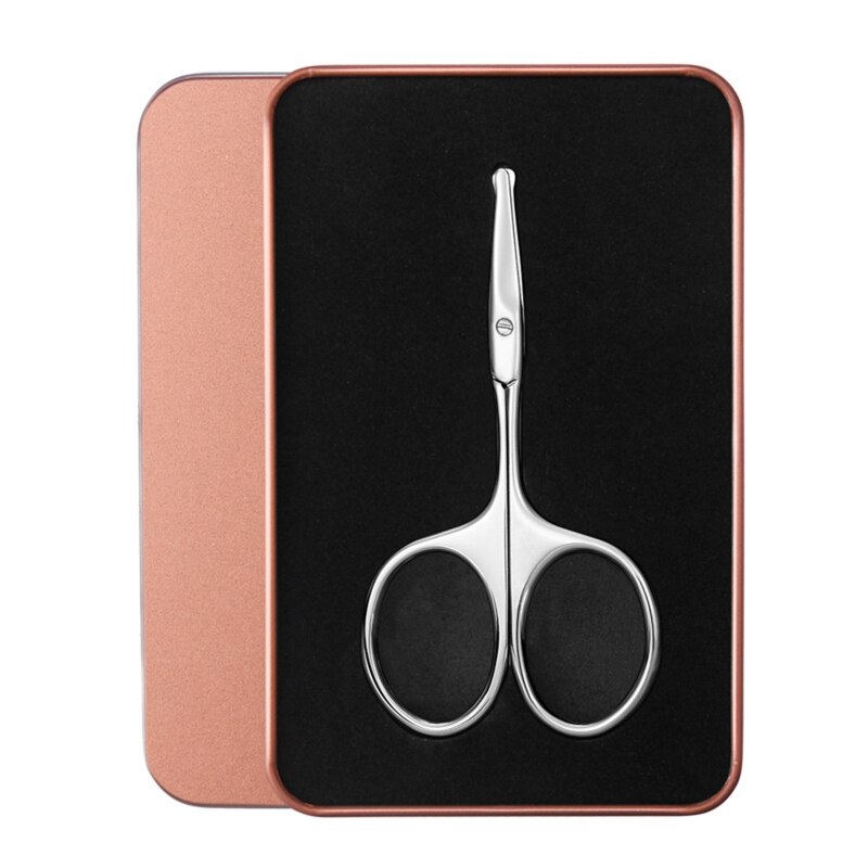Forbici per trucco in acciaio inossidabile naso portatile capelli sopracciglio ciglia Trimmer rifilatura facciale pinzette strumenti di bellezza: E