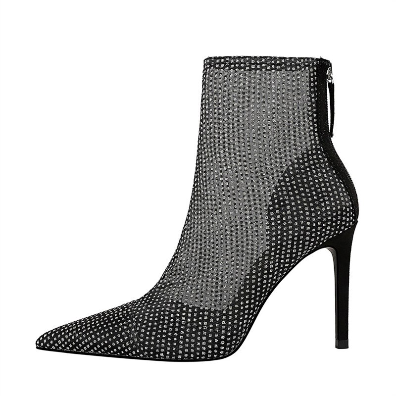 Bottes Femme Only Maker - Talon Compensé 9 Cm - Bout Pointu - Dentelle Et Cuir Synthétique - Style élégant