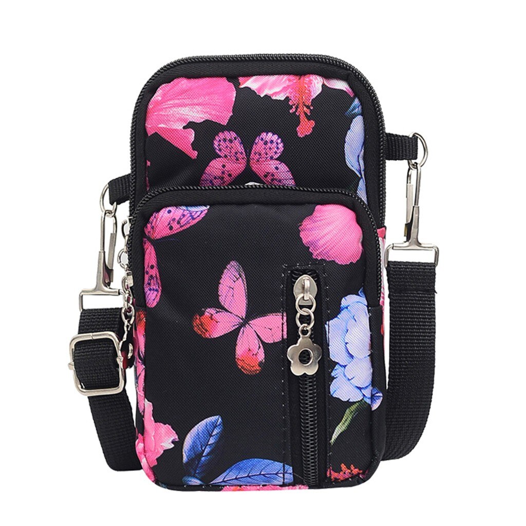 Women Crossbody Cell Phone Shoulder Bag Cellphone Bag Nylon Daily Use Card Holder Mini Summer Shoulder Bag Wallet Sac #T2P: E