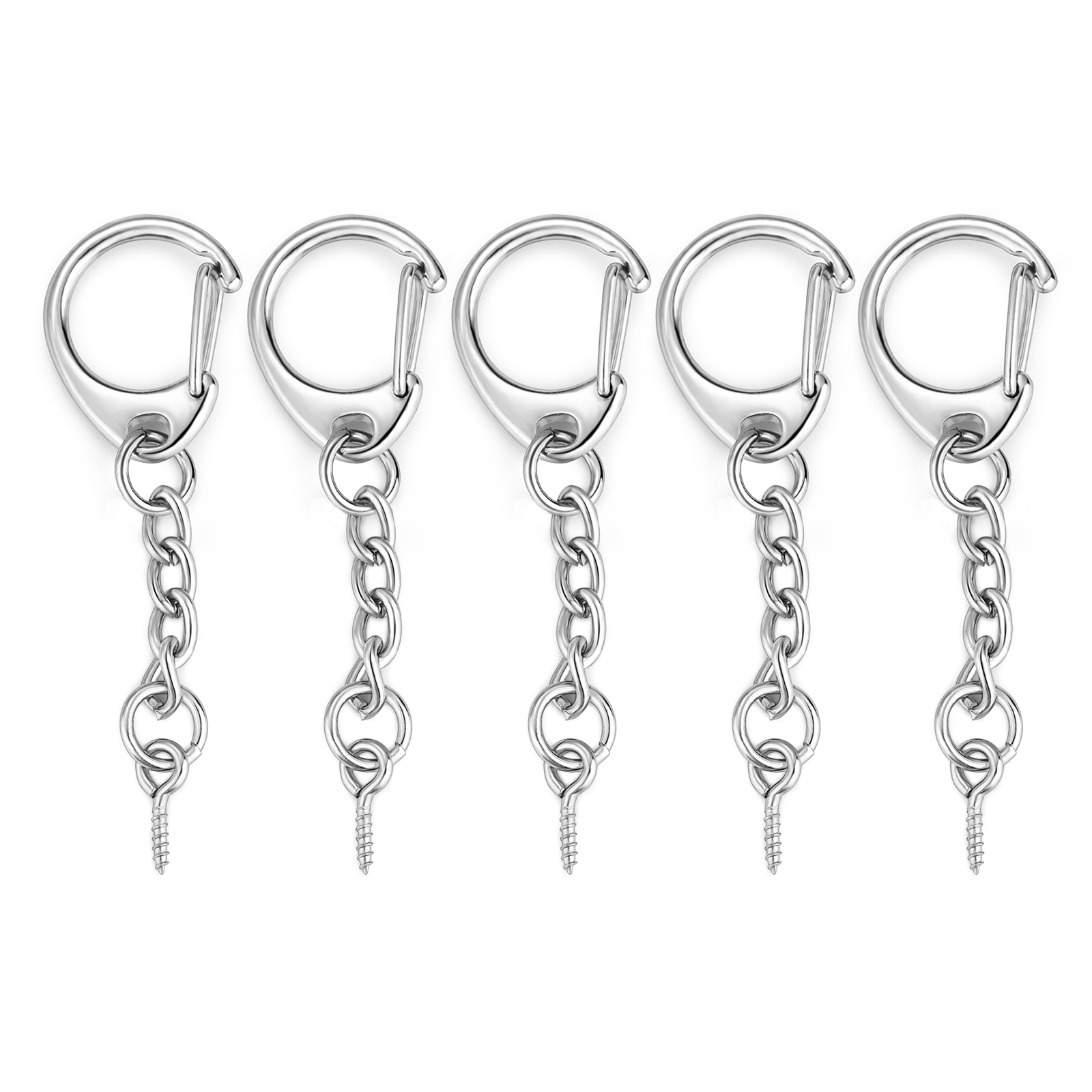 5/10 Stuks Karabijn Sleutelhanger Sleutelhanger C Vorm Sluitingen Connector Haak Voor Diy Sieraden Maken Vinden Sleutelhanger accessoires: S / GRIJS
