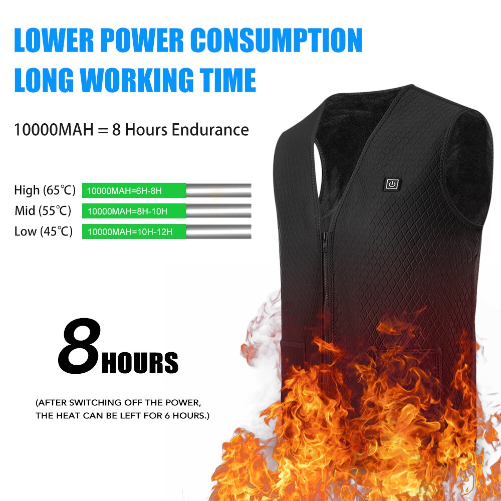 Roeam-Chaleco calefactor con calefacción para hombre y mujer, chaqueta eléctrica con USB, ropa calefactable para invierno