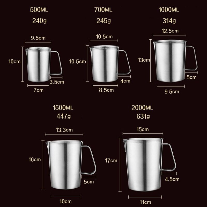 Dikke Rvs Maatbeker Met Schaal Melk Balance Keuken Grote Capaciteit Maatbeker Huishouden Keuken Bakken Tools
