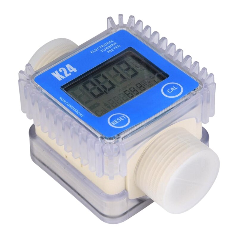 50LB LCD Fuel Flow Meter K24 Turbine Digital Die-sel Fuel Flowmeter Favorable for Chemicals Liquid Water