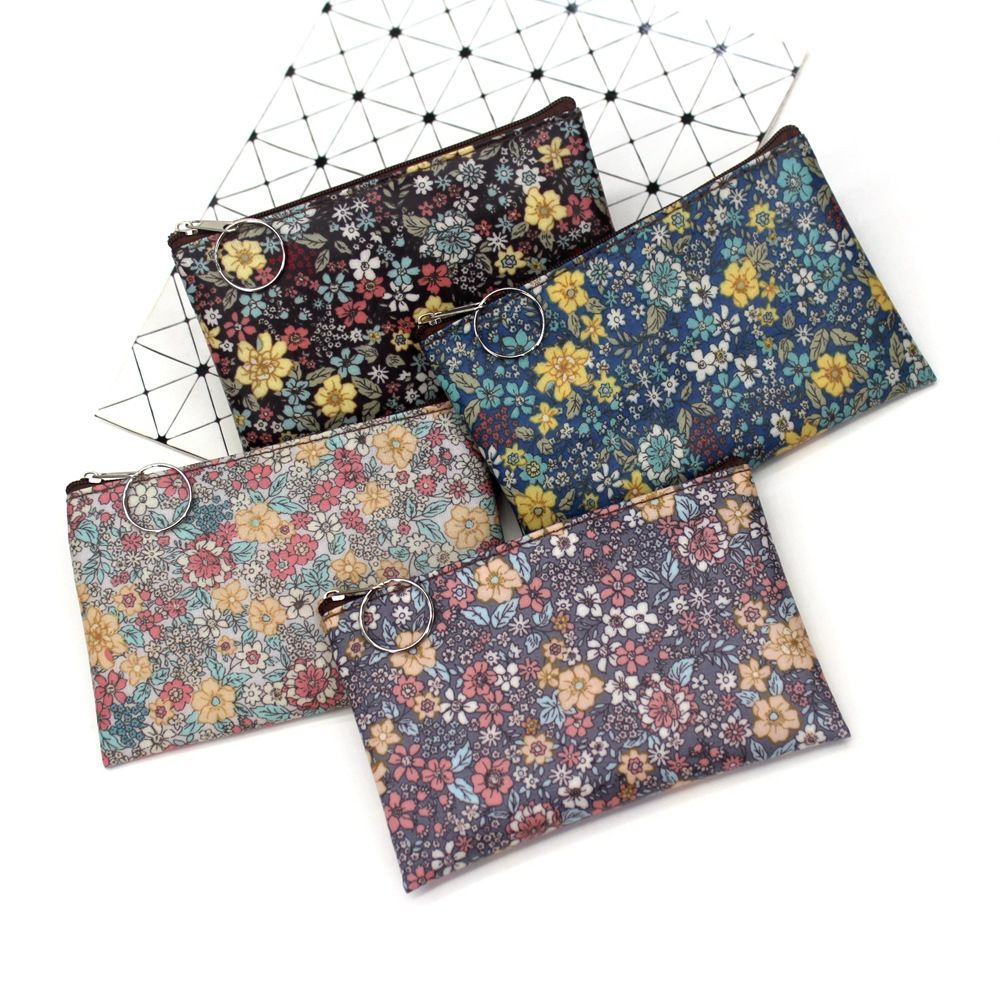 Casual vintage liten blommig myntväska vattentät bomullstyg liten fyrkantig påse korthållare kvinnor mini plånböcker flickväskor