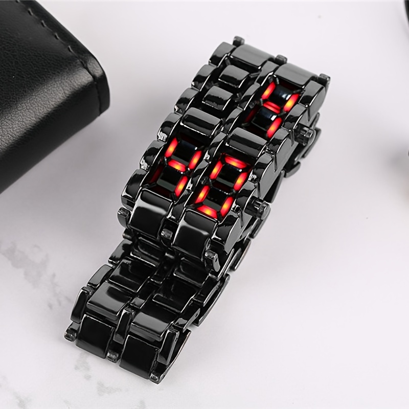 Affichage LED montre électronique nouveauté rouge bleu LED lave montre-bracelet numérique pour femmes hommes