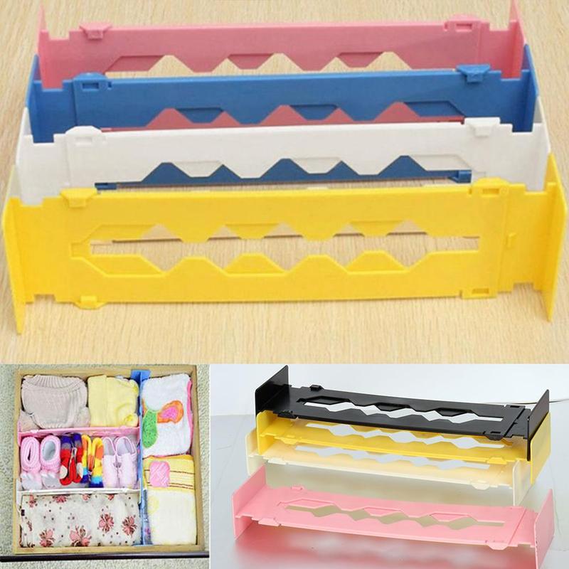 Plastic Adjustable Drawer Dividers organiser Retractable Partition Storage Stretch Board DIY Office Kitchen Multi-Purpose T4F3