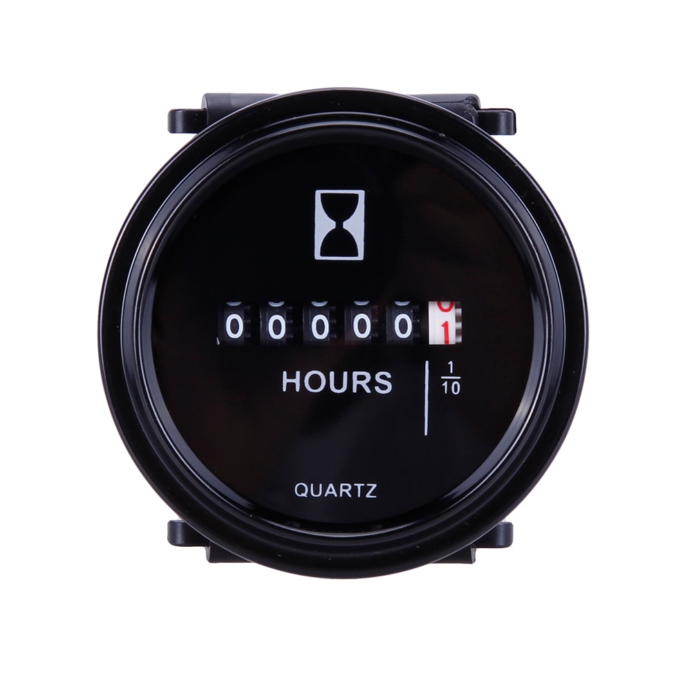 12v 24v 36v Mini Hour Meter Marine Boat Engine 2" Round Waterproof Gauge Car Trucks Mechanical Hour Meter Counter Timer