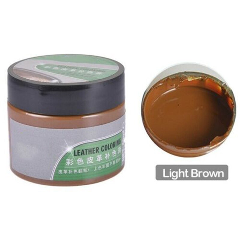 Advanced Leather Repair Gel Auto Maintenance Agent Coating Paste with 8 Related Tools YE: Light Brown