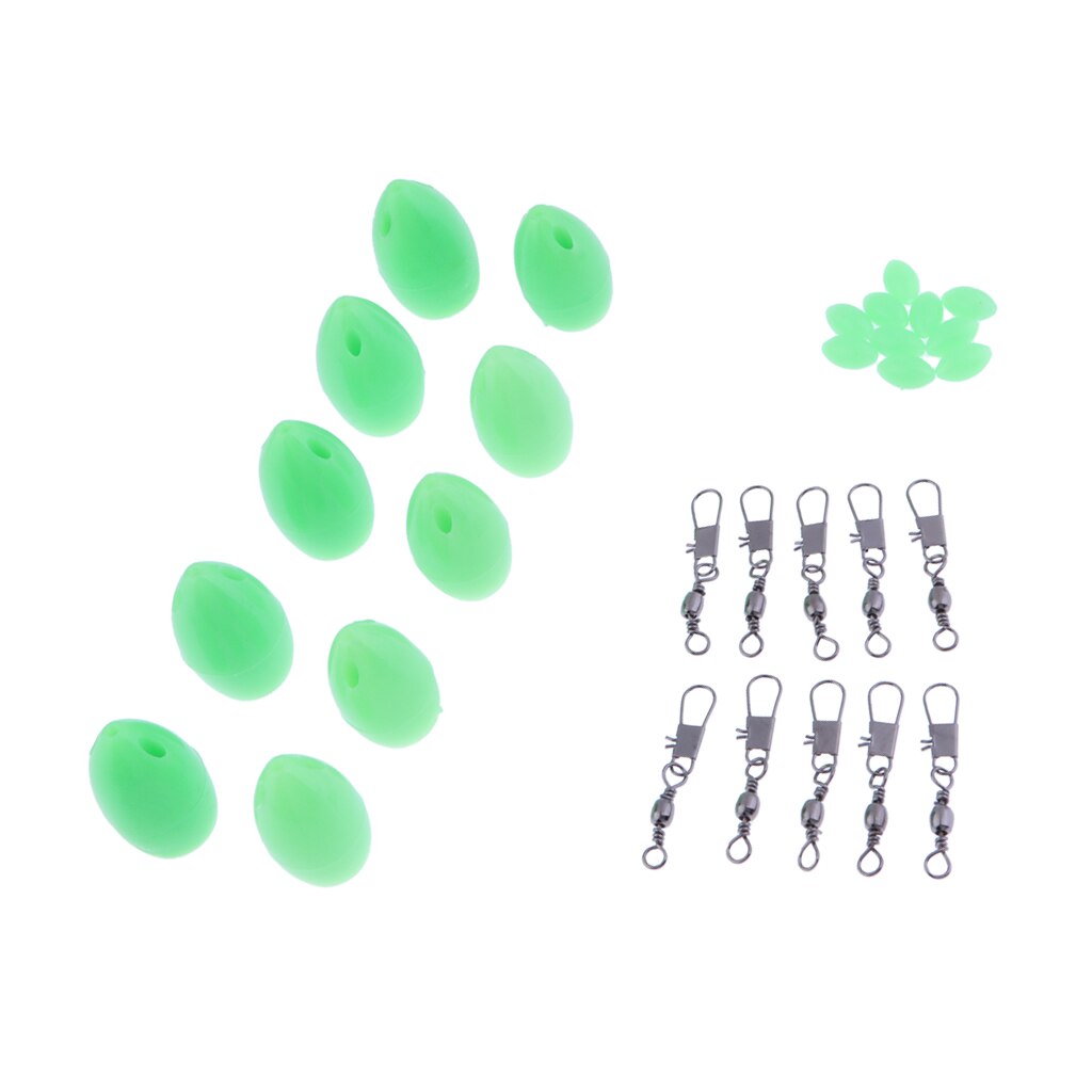 10pcs Plastic Floating Bombarda Floats Long Distance Casting Lure with Beads and Rolling Swivels