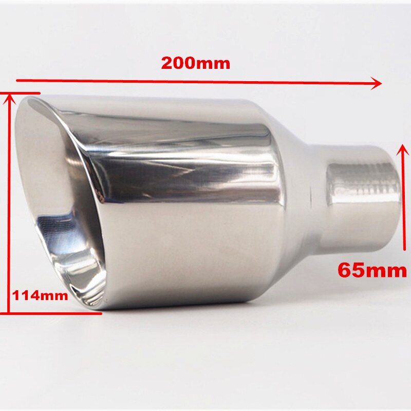 Reejim 65*114*200 Slanted Cut Outlet Blue Burnt Slanted Stainless Steel Universal Car Muffler Tip Car Exhaust Tip Car-Stying