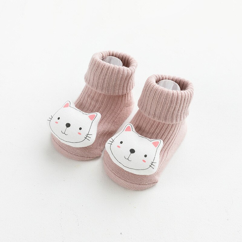 Herbst Winter Weiche Baumwolle Baby Mädchen Socken Neugeborenen Karikatur Ebene Baby Socken Kleinkind Baby Junge Socken Anti Unterhose Boden Socke frühling: Rosa Katze