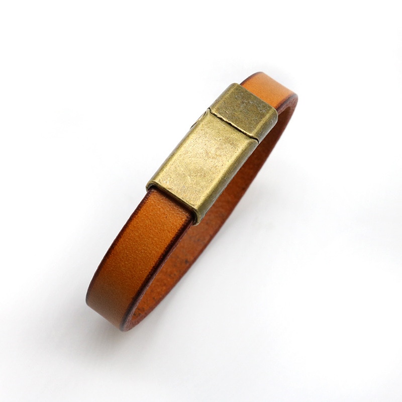 Enkla läderarmband för män magnetiskt lås charmarmband för män trendiga smycken manliga armband