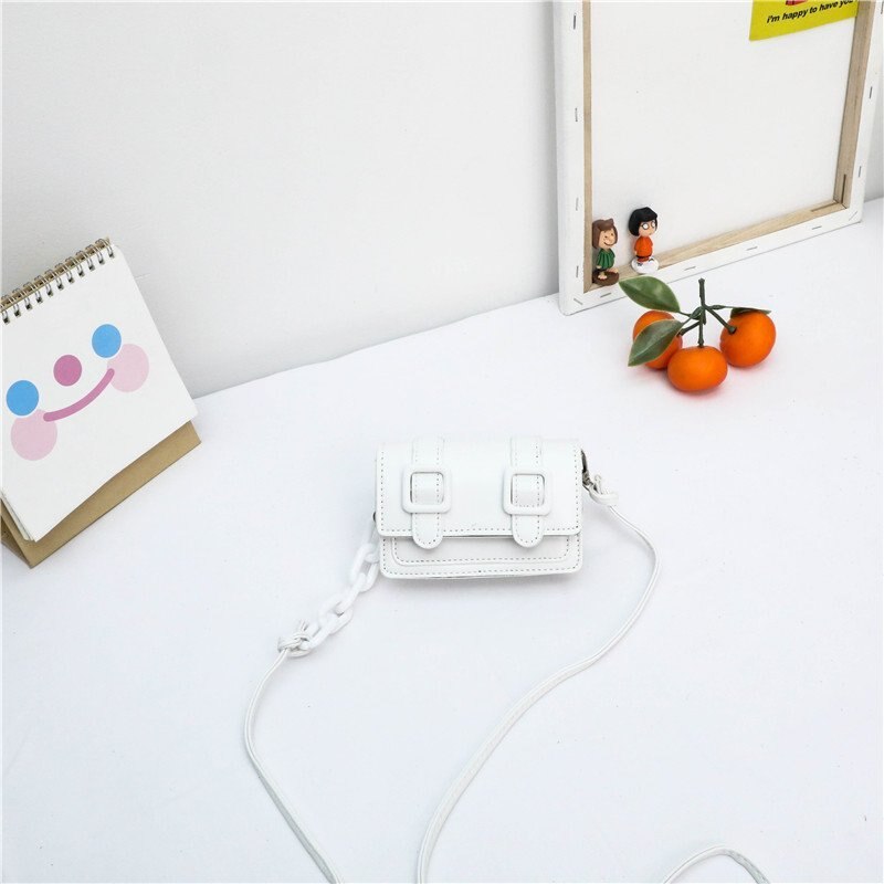 Kids Mini Bag Leuke Candy Kleur Portemonnees En Handtassen Voor Meisjes Kleine Coin Pouch Meisje Clutch Purse: WHITE