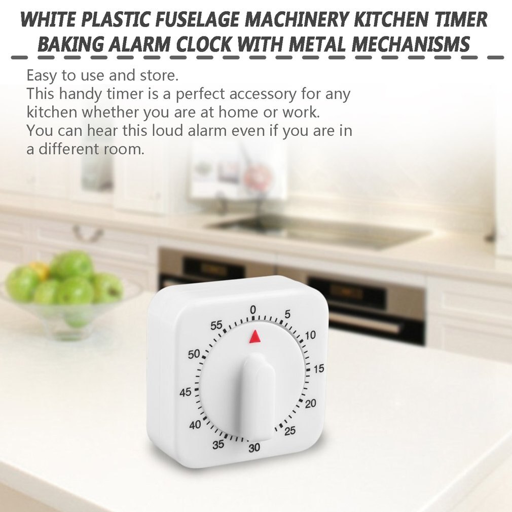 1pcs Square 60 Minute Mechanical Kitchen Cooking Timer Food Preparation Baking popular