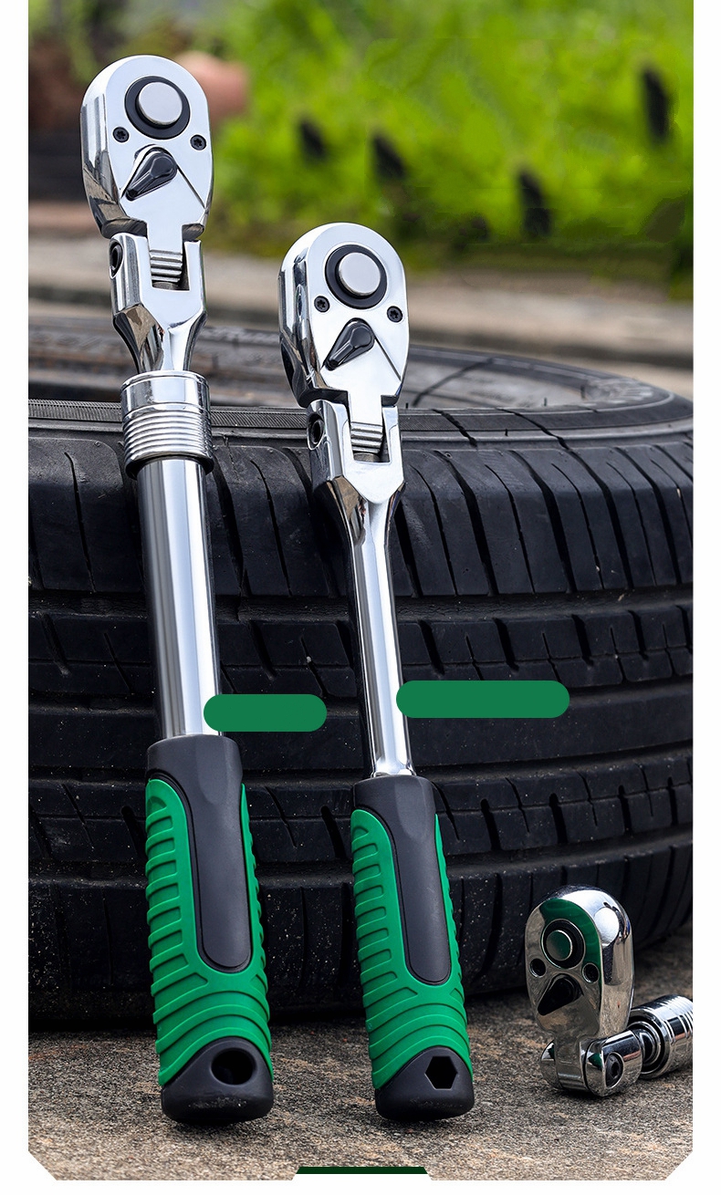 Drive Socket Drive Standaard ratelsleutel, 1/4,3/8,1/2 inch flexibele 72-tands uitschuifbare telescopische dopsleutel