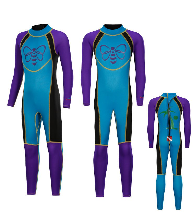 Wetsuits Kids 2mm Neoprene Full Suit Surfing Swimming Wetsuit Baby/Youth Boys/Girls UV Protection Keep Warm Age 1 To 13 Years: Purple / XS