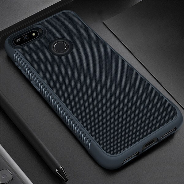 Jfvnsun Huawei Honor 7C 5.7 "Case AUM-L41 Slim Anti Slip Matte Soft Tpu Siliconen Armor Beschermhoes Voor Huawei honor 7C Cover: Navy