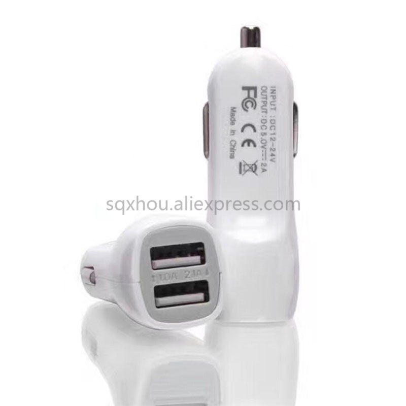 20Pcs Universal 5V 2A Dual Usb Car Charger 2 Port Sigarettenaansteker Adapter Oplader Mobiele Telefoon Gps MP3 MP4 Usb Power Adapter