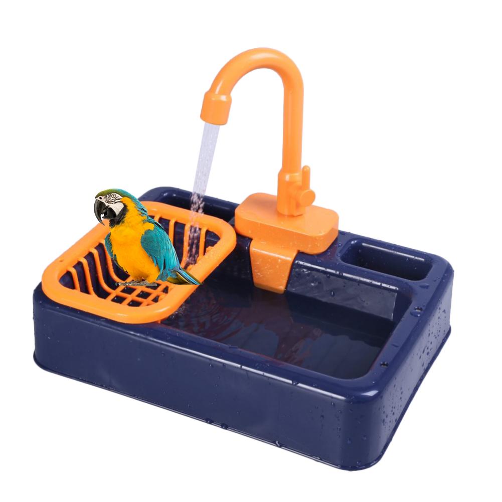Mangeoire pour oiseaux piscine pour animaux de compagnie baignoire de bain automatique pour oiseaux avec robinet récipient alimentaire accessoire pour oiseaux pour perroquets pour animaux de compagnie