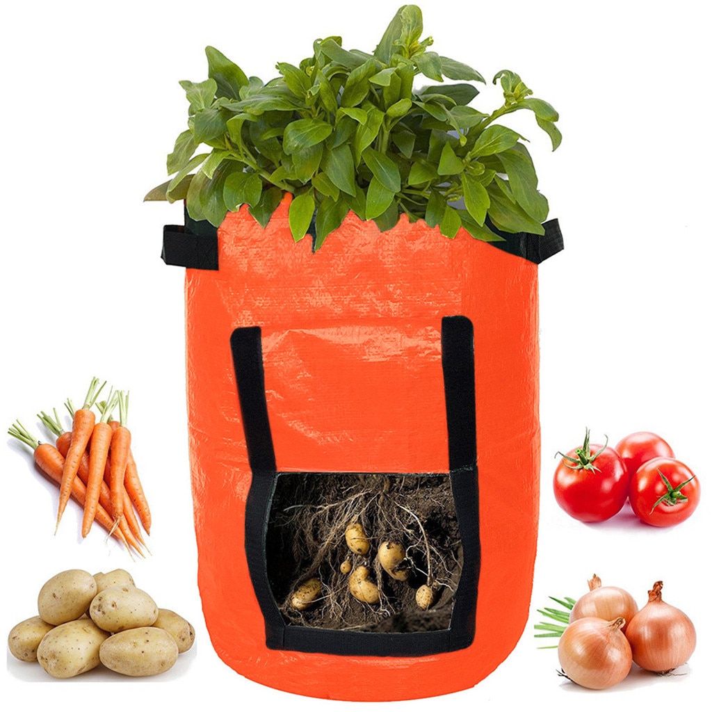 Vegetable Plant Grow Bag DIY Potato Grow Planter PE Cloth Tomato Planting Container Bag Thicken Garden Pot Garden Supplies