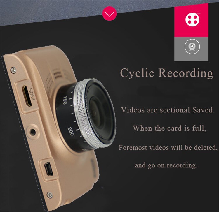 BESTE DVR Kamera 3 "TFT WDR Clever Auto Kamera Video Recorder 170-grad-Auto Objektiv voll HD 1080 P mit IR Nachtsicht H.264 G-Sensor