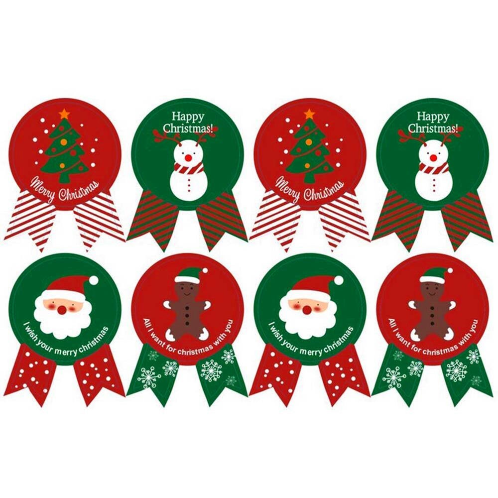 96 STUKS Kerst Label Geschenkpakket Sealing Papier Stickers voor Bakken Cookie Candy Noten Decoratie Sticker L * 5