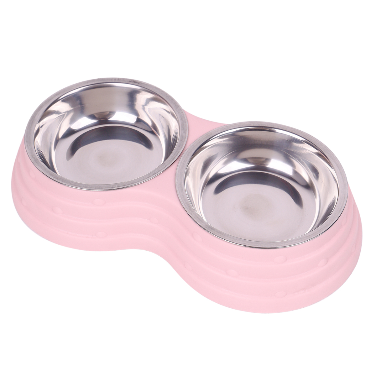 Cuenco de acero inoxidable para mascotas, adecuado para perros pequeños, perros medianos y perros grandes, 1 ud.: L / Rosa