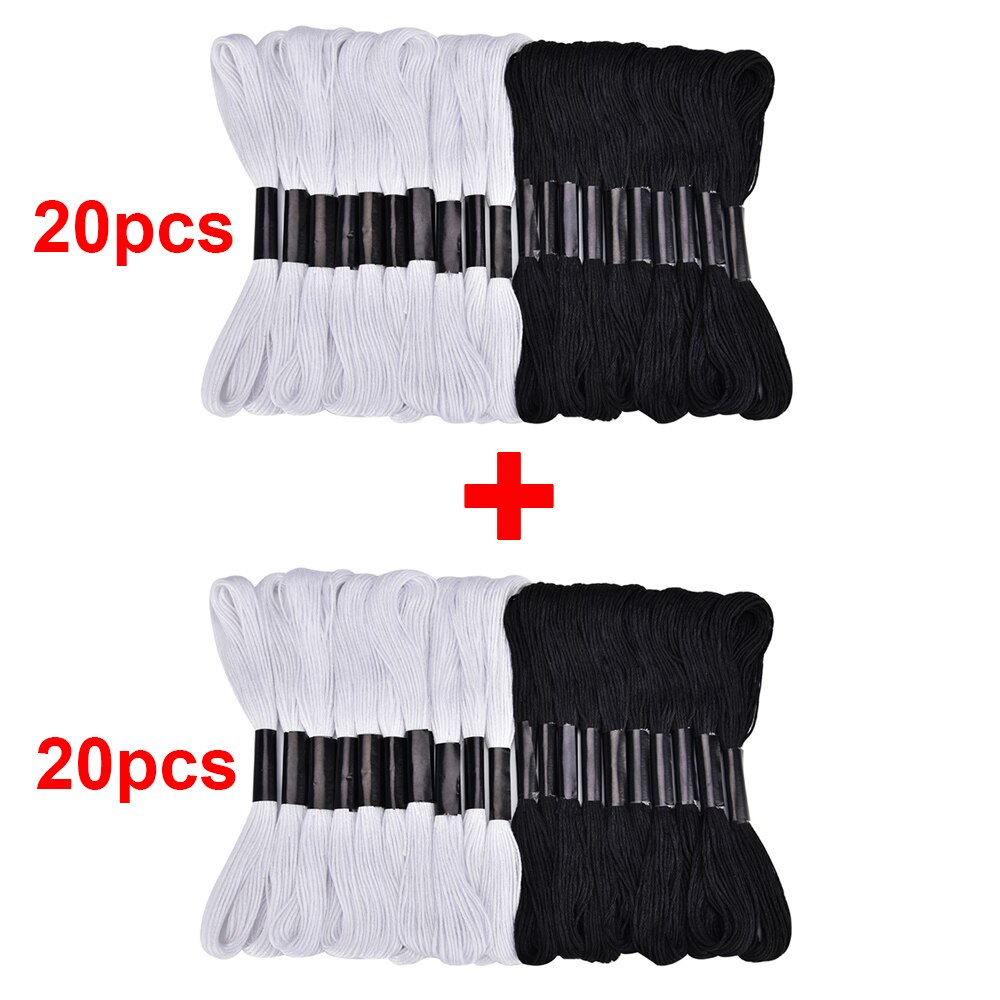 40/44/48PCS Multicolor DMC Embroidery Threads Floss 20 Mix Colors Sewing Skeins Craft DIY Embroidery Cross Stitch Thread Kit: 40pcs