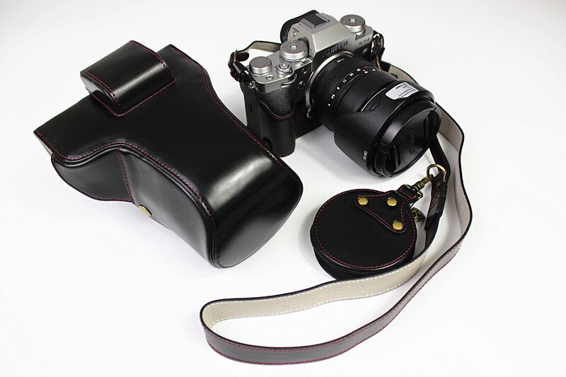 Housse de protection en cuir PU pour Fujifilm Fuji X-T4 XT4 sac photo bandoulière ouverture de la batterie avec vis