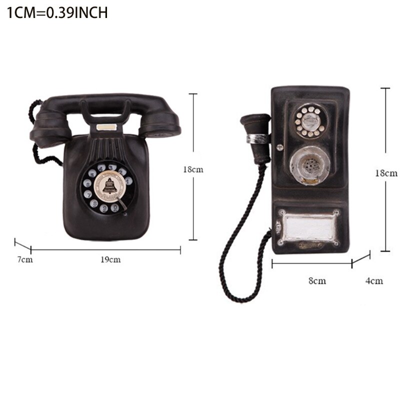 Retro Telefoon Wanddecoraties Creatieve Vintage Muur Hanger Klassieke Look Wijzerplaat Betalen Telefoon Model Booth Home Bar Restaurant