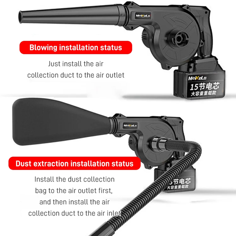 188VF 2 In 1 Electric Vacuum Clean Air Blower Garden Cordless Blower for Dust Blowing Dust Computer Collector For Makita Battery