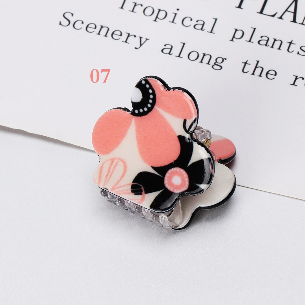 1 stuks Mini Acryl Klavertje Vier Haarspelden Vrouwen Kleurrijke Haar Klauwen Clips Clamp Haarspeldjes Haarspelden Styling Tools Accessoires