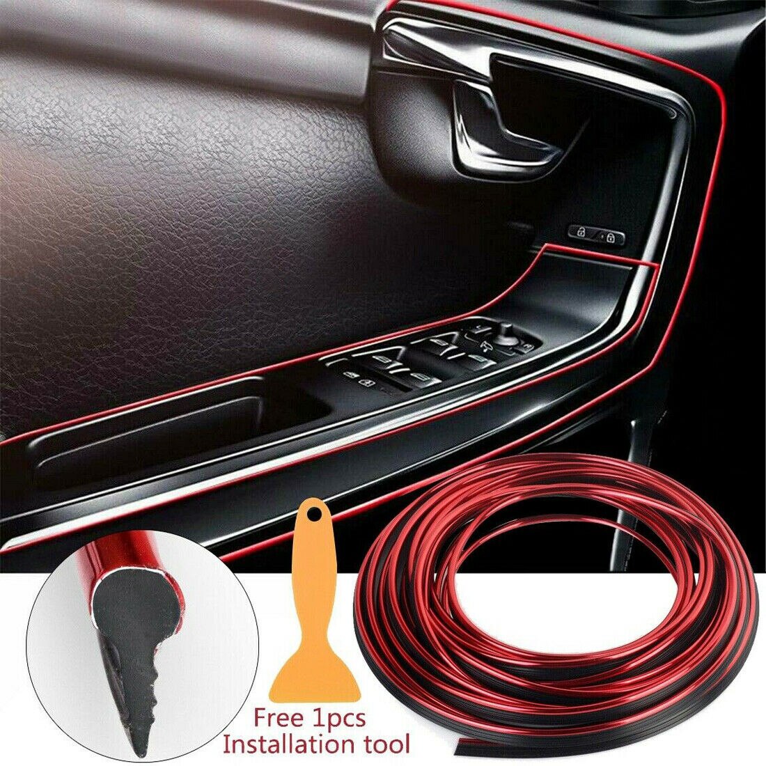 Coche arista espacio línea Flexible Interior moldeo PVC piezas Universal 16.4ft Accesorios