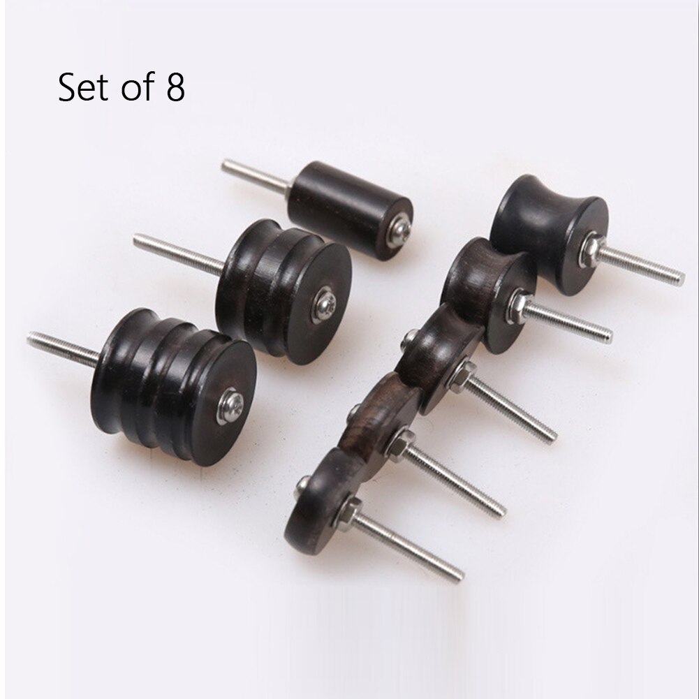 8pcs Leather Burnisher Leather Slicker Tool Drill Edge Burnisher Pointed Creaser Electric Polished Head DIY Leather Tools set