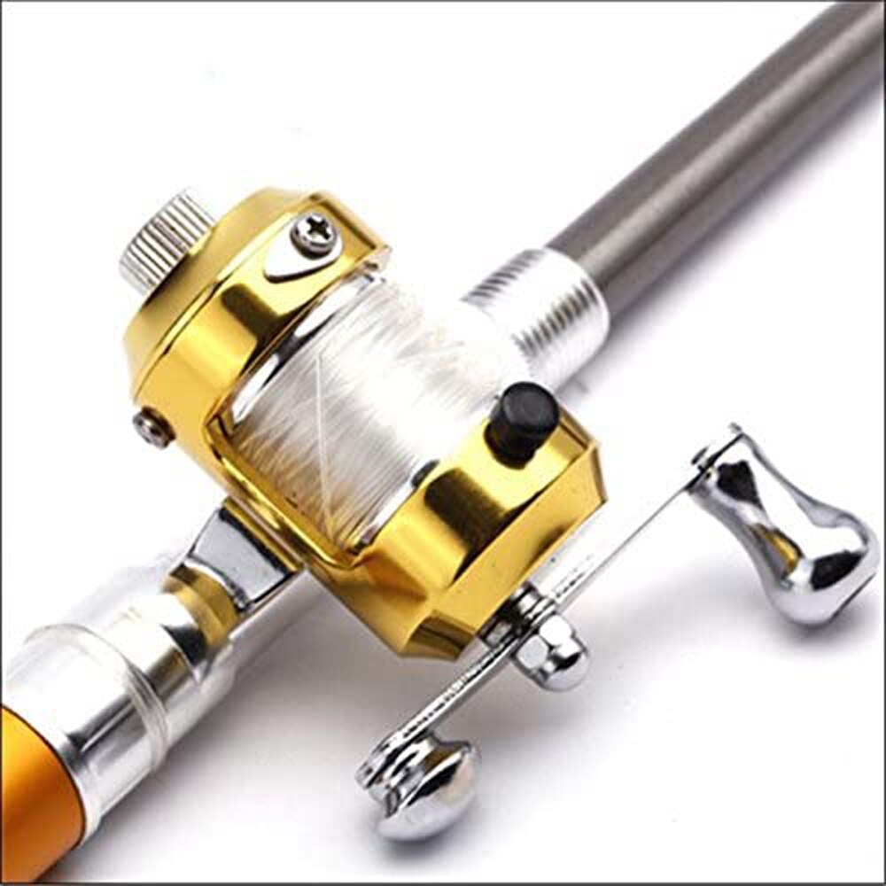 Mini Portable Pocket Fishing Rod / Aluminium Alloy / Pen Shape / 1M Fishing Reel / Soft Bait / Jig Hook Float Fishing Tackle