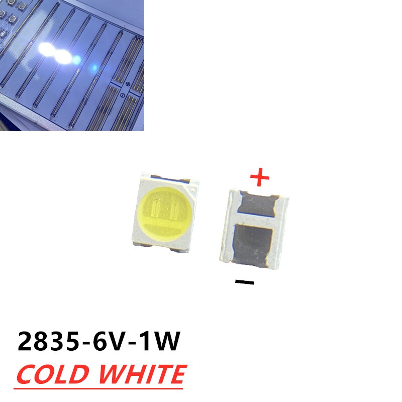 50-100 Stuks Voor Lg Led Tv Backlight 2835 3030 3535 3V 6V 1W 3W kit Electronique Led Voor Lcd Tv Reparatie Cool Koud Wit: 2835 6V / 100PCS