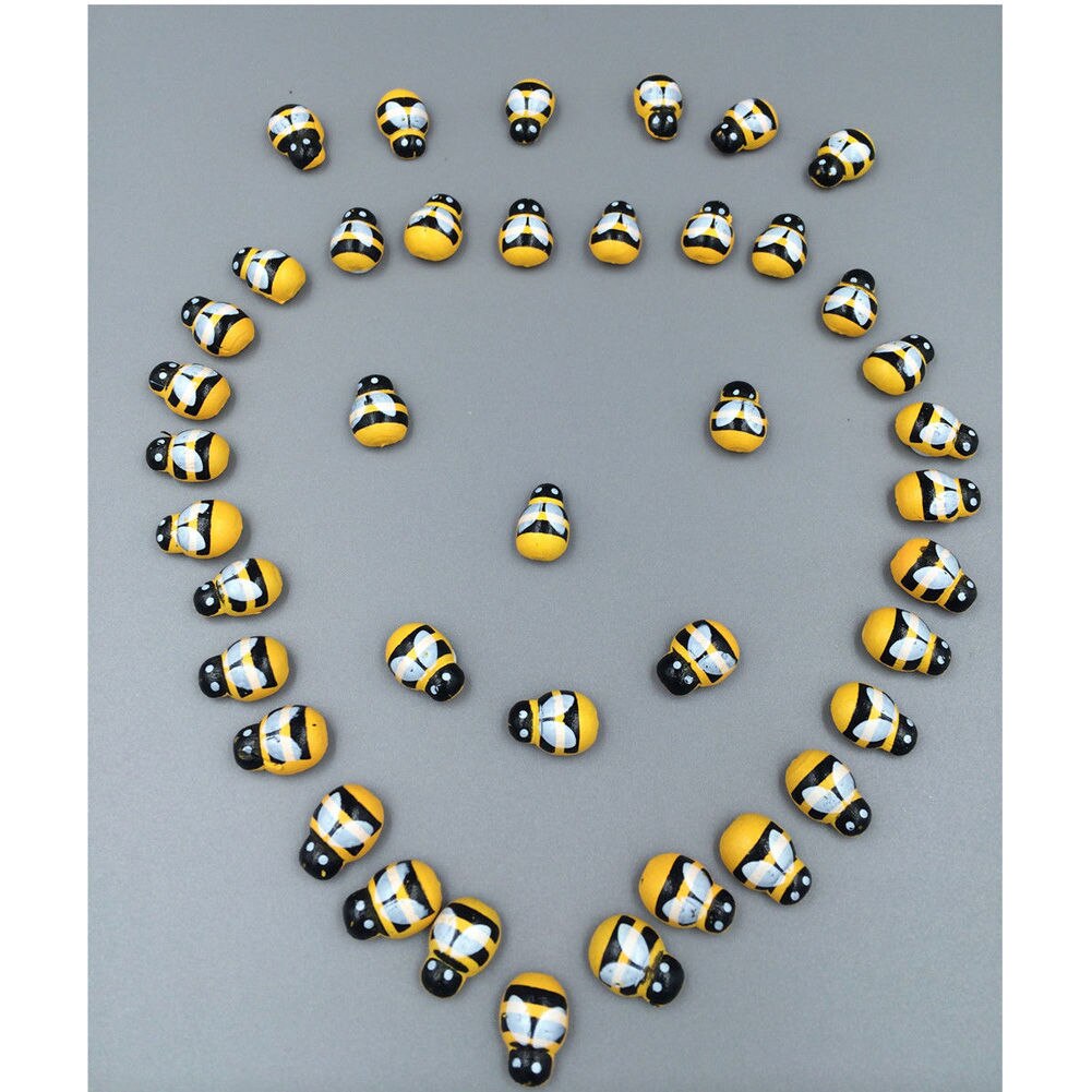 100 sztuk 3D drewniane zwierząt mini pszczoła naklejki dekoracje na ścianę lodówkę Scrapbooking narzędzia pszczelarskie wystrój ogrodu