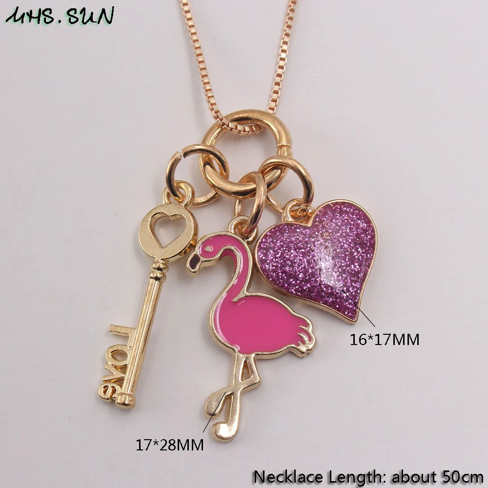 MHS. SONNE 1PC Nette freundlicher Reize Halskette Flamingo/Leben Baum Anhänger Halskette Kette Halsband Schmuck Für Baby Mädchen