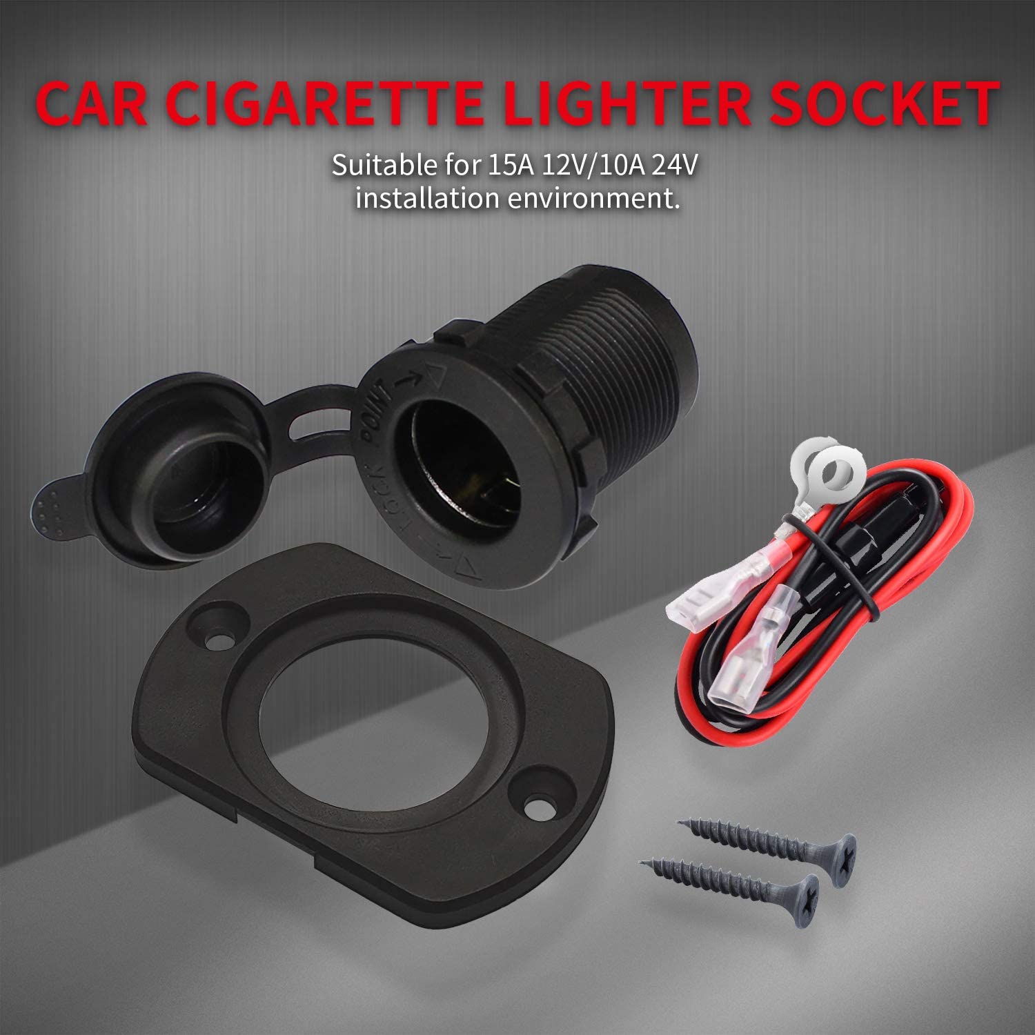 12 V Auto-Zigarettenanzünder-Buchse Femaile 12 Volt Steckdose Ersatz mit blauer LED wasserdicht für Stiefel Marine Motorrad