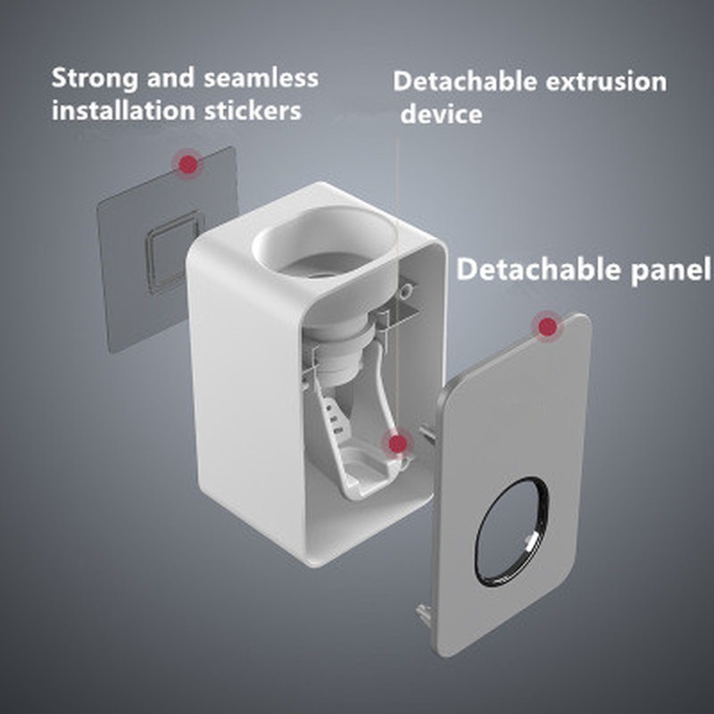 Automatic Toothpaste Dispenser Toothbrush Holder Wall Mounted Toothpaste Lazy Dispenser Bathroom Accessories Set